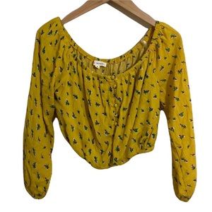 PACSUN L.A. Hearts Off Shoulder Floral Crop Top